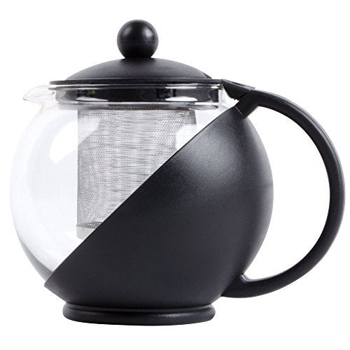Tempered Glass Tea Pot for 2 or More w/ Removable Steel Infuser